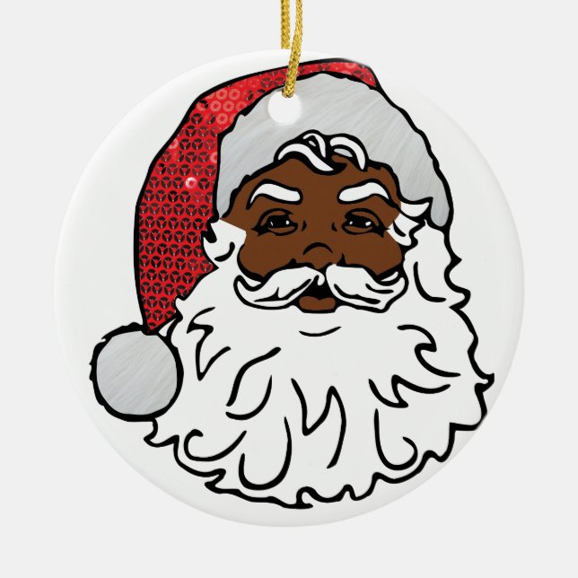 svart jultomten julgransprydnad keramik (Framsidan)