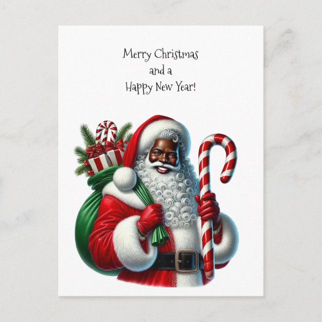 Svart jultomten och gifts-blocket helg vykort (Framsida)