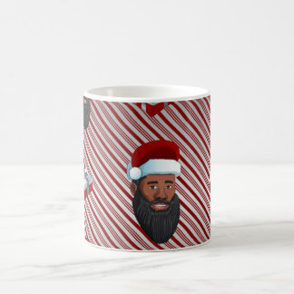 Svart Jultomten Red Stripe Kaffemugg