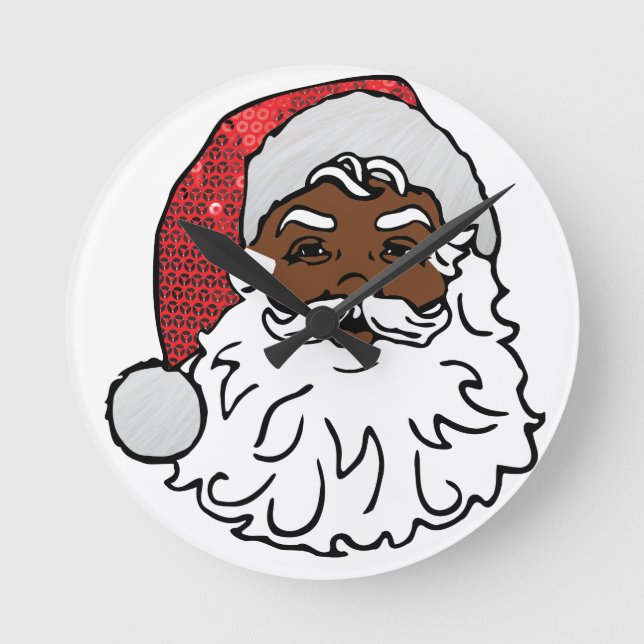 svart jultomten rund klocka (Framsida)