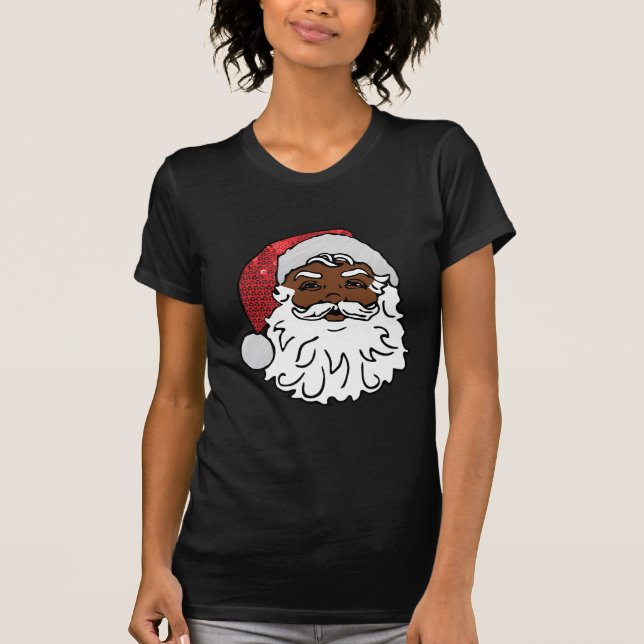 svart jultomten t-shirt (Framsida)