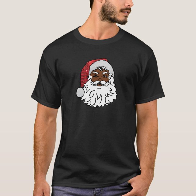 svart jultomten t-shirt (Framsida)