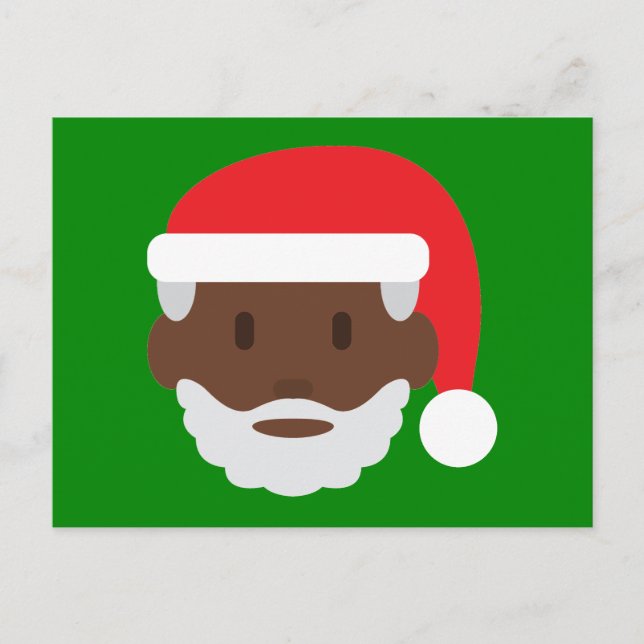svart jultomtenemoji helg vykort (Framsida)