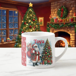 Svart jultomtens eget namn Barns Kopp Boy eller Gi Espressomugg