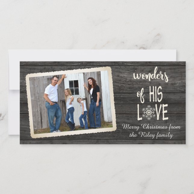 Svart julträ med foto ram julkort (Framsida)