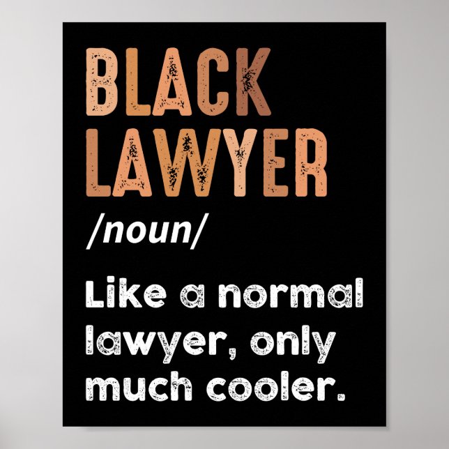 Svart Jurist Definition Afroamerikanska Advokater Poster (Framsidan)