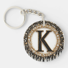 Svart Juvel Initial K Dekor