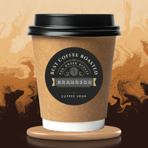 Svart kaffe Personlig varumärkesidentitet Runt Klistermärke