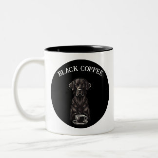 Svart kaffe Sväljer Hund Sadness Två-Tonad Mugg