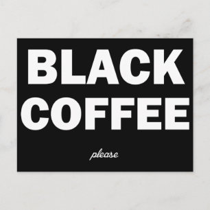 Svart kaffe, tack vykort
