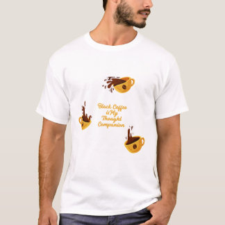 Svart kaffe Tanke Följeslagare Böcker Älskare T Shirt