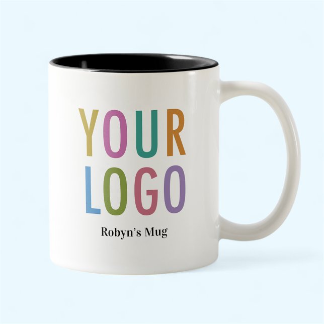 Svart Kaffe/Te-mugg med tryck på insidan Anställds Två-Tonad Mugg (MISOOK 11 oz Black Inside Mug with Logo)