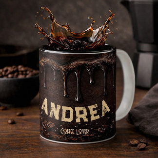 Svart kaffefanatiker Retro dropp konst Anpassad na Två-Tonad Mugg