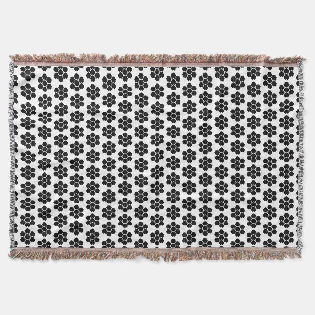 Svart kakel ornamentalt minimalistiskt modernt. filt (Framsidan)