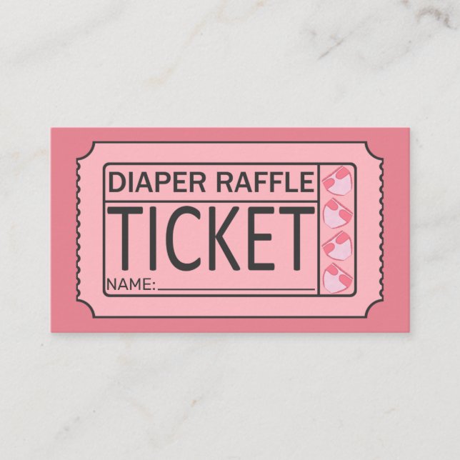 Svart kalkbladig Rosa Babyskor Raffle Biljett (Framsida)