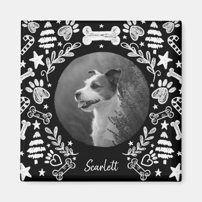Svart kalkboard Art Ram Hund Memorial Keepsaké Magnet (Framsidan)