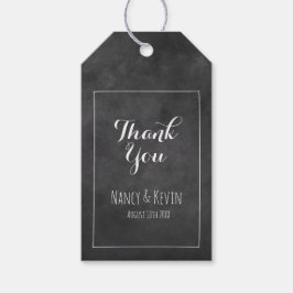 Svart kalkboard bröllop tackar dig för att du före presentetikett