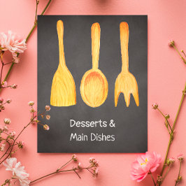 Svart kalkboard-Gult Utensils Recipe Divider