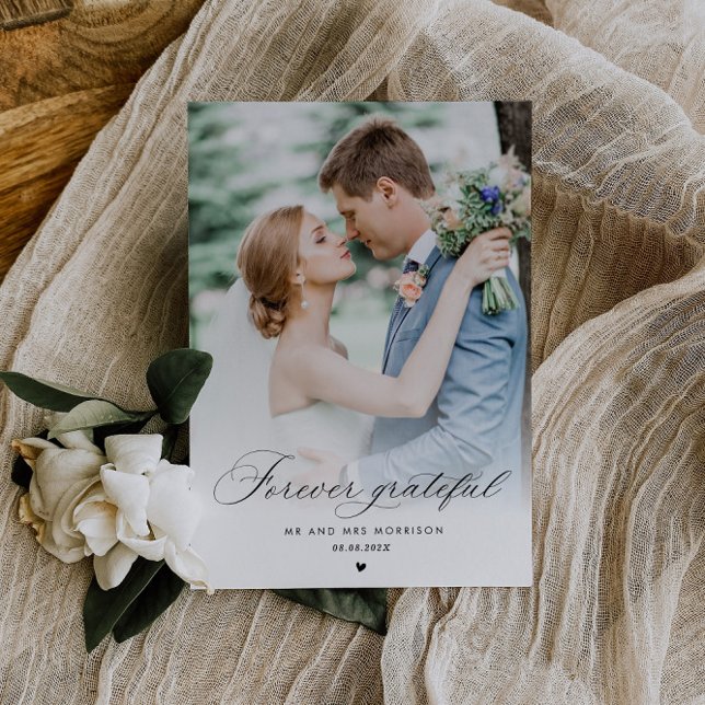 svart kalligrafi bröllop tackar dig för fotot vykort (Skapare uppladdad)