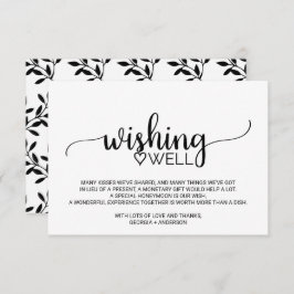 Svart kalligrafi Bröllop Wishing-brunn Tilläggskort