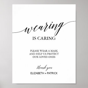 Svart kalligrafi för elegant Bära ett masktecken Poster