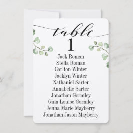 Svart kalligrafi - Grey Seating Chart Card 10 Inbjudningar