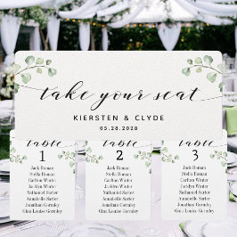 Svart kalligrafi grönska Ta din plats Översta kort