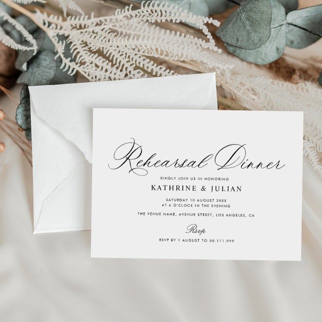 Svart kalligrafi - inbjudan till repetitionsmiddag (Skapare uppladdad)