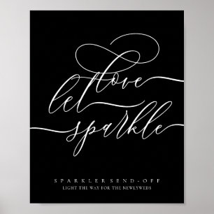 Svart kalligrafi Kärlek låt Skära Poster