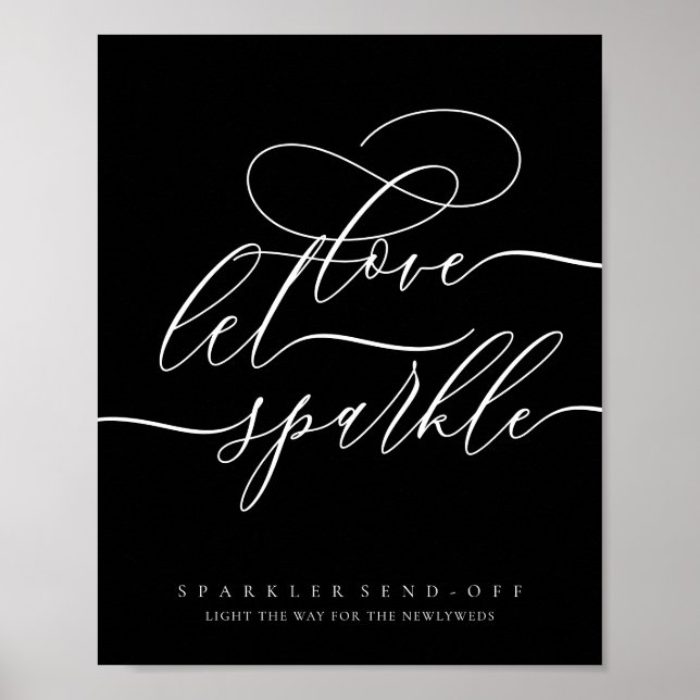 Svart kalligrafi Kärlek låt Skära Poster (Framsidan)