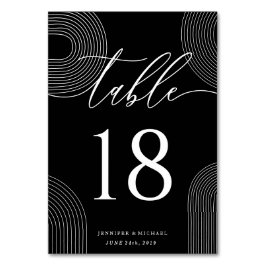 Svart kalligrafi Namnteckning säten minimalistisk Bordsnummer