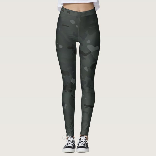 Svart kamouflage mig leggings (Framsida)