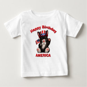 Svart kanin (5ap) Patriotisk barn t-shirt