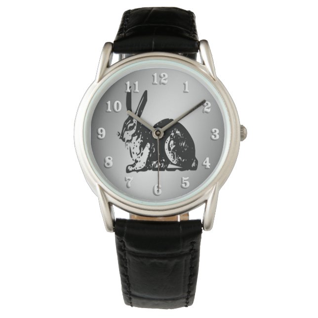 Svart kanin armbandsur (Framsida)