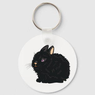 Svart kanin Keychain Nyckelring