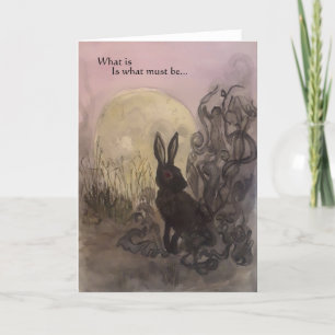 Svart kanin med Inle Blank Greeting Card Kort
