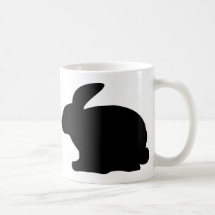 svart kaninsymbol kaffemugg