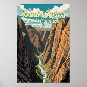 Svart kanjon av Gunnison National Park Konst Poster