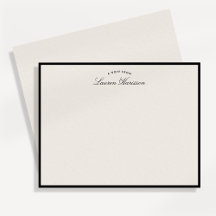 Svart kant elegant modern brevpapper anteckningsko