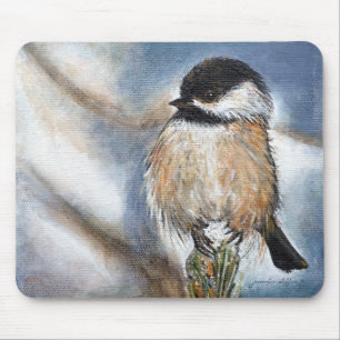 Svart, kantad chickadee-mus musmatta