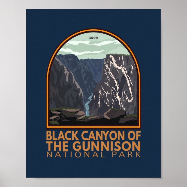 Svart kanyon av Gunnison Vintage Emblem Poster (Framsidan)
