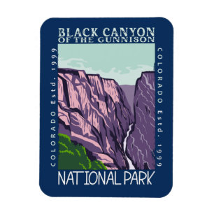 Svart kanyon i Gunnison nationalpark Retro Magnet