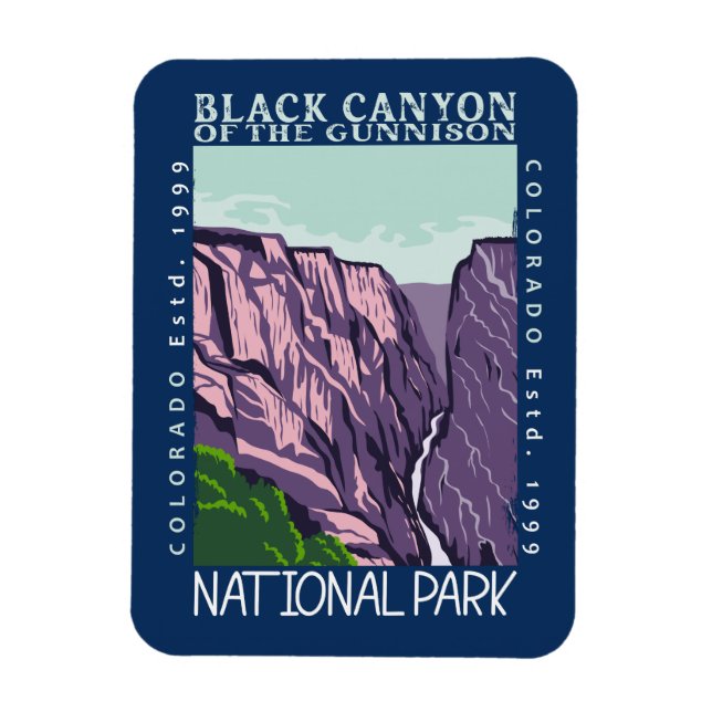 Svart kanyon i Gunnison nationalpark Retro Magnet (Vertikal)