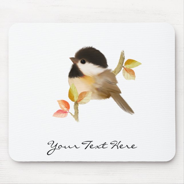 Svart-kapad Chickadee Bird Musmatta (Framsidan)
