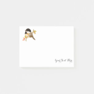Svart-kapad Chickadee Bird Post-it Block