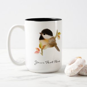 Svart-kapad Chickadee Bird Två-Tonad Mugg