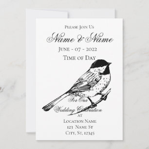 Svart-kapad Chickadee Thunder_Cove  Inbjudningar