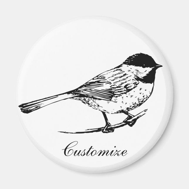 Svart-kapad Chickadee Thunder_Cove Magnet (Framsidan)