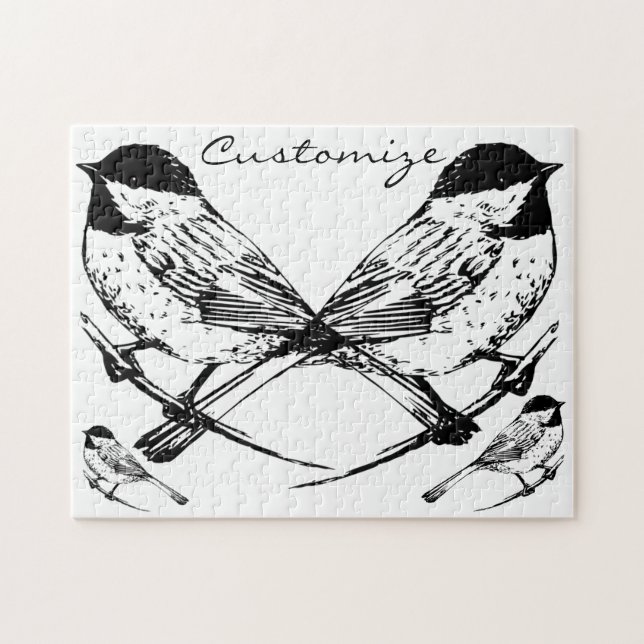 Svart-kapad Chickadee Thunder_Cove Pussel (Horisontell)