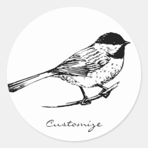 Svart-kapad Chickadee Thunder_Cove Runt Klistermärke